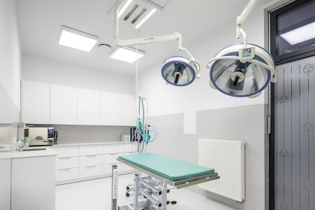 Clinique vétérinaire Smartvet : luminaires LED dans la salle d'intervention « clean room »