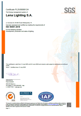Lena Lighting- certificats